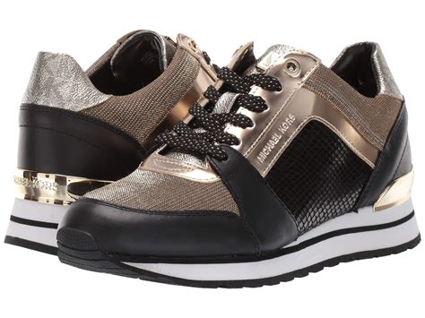 michael kors trainers black and gold|michael kors wedges black.